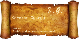 Kerekes Györgyi névjegykártya