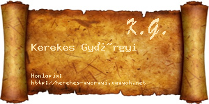 Kerekes Györgyi névjegykártya